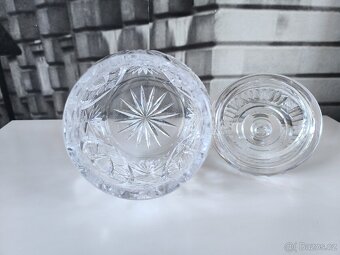 Ručně broušená křišťálová dóza - cukřenka - 7