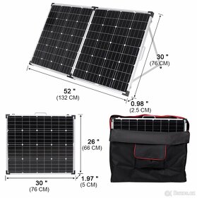 Solární skládací kufr 160W k dobíjení akumulátoru 12V - 7
