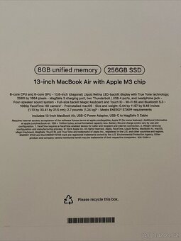 MacBook Air 13in M3 čip 8GB 256GB SSD SEALED Novinka - 7