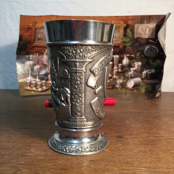 Cínový pohár pivní velká sklenice z cínu punc certifikát - 7