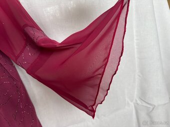 Vínová halenka s voálovými rukávy a lurexem XXL - 7