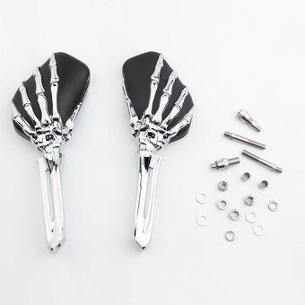 Chrom zrcátka chopper,cruiser Skeleton,těžký masív. - 7