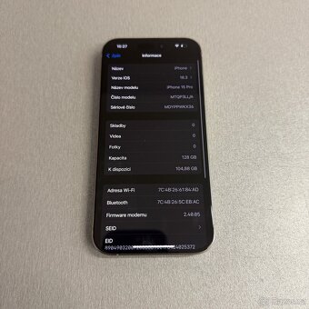 iPhone 15 Pro 128GB natural titan, jako nový, záruka - 7