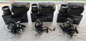 3 x navijáky SHIMANO Aero Technium MGS 12000 XTB a náhradní - 7