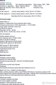 prodám magnetofon Technics RS-B905 - 7