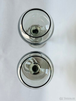 2x designová sklenice 250ml, kouřové sklo - 7