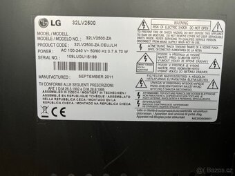 TV obrazovka LG, nemá DVB-T2, bez ovladače - 7