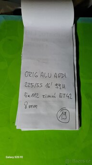 ORIG ALU AUDI,5X112 - 225/55/16 99H - ET 42 - ZIMNÍ - Č - 19 - 7