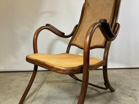 PRODÁNO Retro křeslo Thonet s ratanovým výpletem - 7