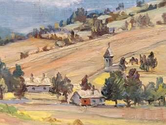 Obraz R. Banda, Vesnice, olej na plátně 65x79 - 7