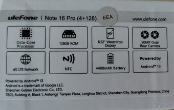 Ulefone Note 16 Pro (128GB) – Serenity Blue – TOP stav - 7