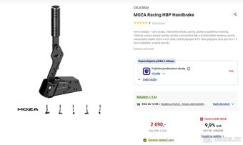 MOZA R5 Racing Set + Shifter + Handbrake + Křeslo – TOP STAV - 7