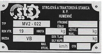 Štítky na BSS, Vihorlat, Agrostroj, Agrozet, STS - 7