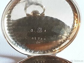 Zlaté 14K starožitné kapesní hodinky ORATOR - 7