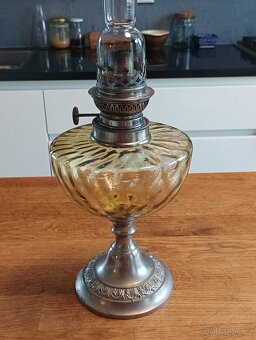 ART DECO STAROŽITNÁ PETROLEJOVÁ LAMPA UNIS PARIS KOLEM 1920 - 7