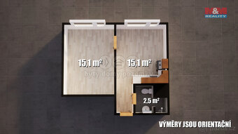 Podnájem bytu 1+1, 33 m², Děčín, ul. Na Vyhlídce - 7