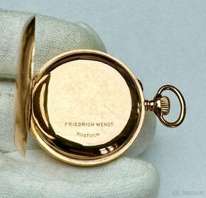14K CELO ZLATÉ KAPESNÍ HODINKY IWC S ETUI S ŘETÍZKEM - 7