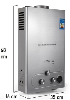 Kempingový průtokový ohřívač vody 6; 8; 10; 12; 16; 18l/min - 7