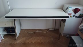 Moderní Bílý stůl s 3mi elegantními šuplíky - 7