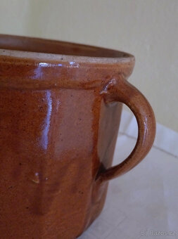 kameninový hrnec glazovaný, hranovaný - 7