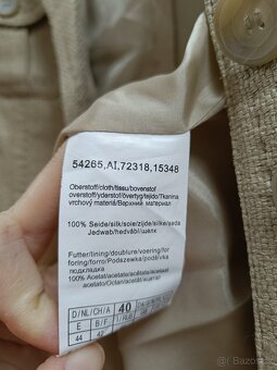 Dámské béžové hedvábné sako, vel. L - 7