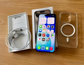 iPhone 15 Pro Natural Titanium BATERIE 100% TOP - 7