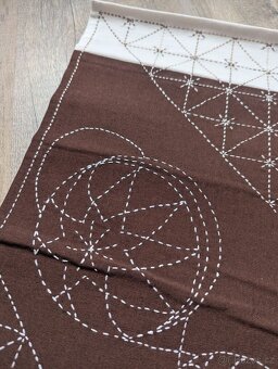 Sashiko: Vlajka s koi kaprem a japonské prostírání - 7