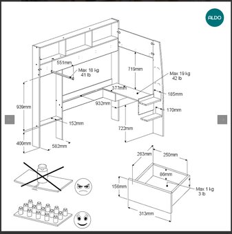 Patrová postel s psacím stolem - 7