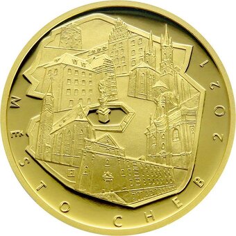 SADA ZLATÝCH MINCÍ ČNB 5.000,- Kč CHEB + JIHLAVA PROOF - 7