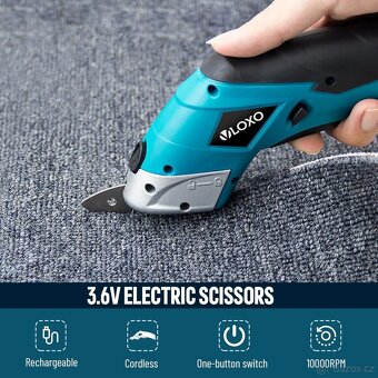 VLOXO Bezdrátové elektrické nůžky – 2 vyměnitelné břity - 7