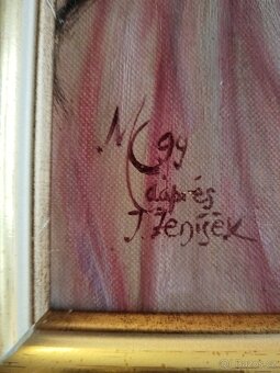 obraz DÁMA, PORTRÉT, olej na kartonu, kopie Ženíšek - 7