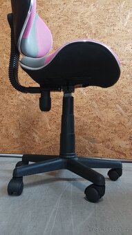 Dětská otočná židle FLASH šedá/růžová - 7