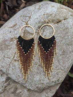 Různé Třásňové náušnice na kroužku - 7