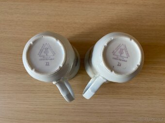 Retro porcelánové karlovarské hrnky - 250 ml, 2 ks - 7