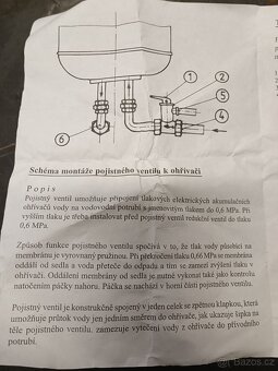Pojistný ventil k bojleru 3/4" - 7