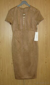 Semišové pouzdrové šaty Calvin Klein - 7