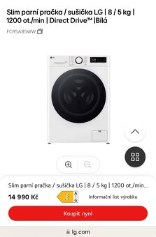 Pračka se sušičkou LG FCR5A85WS (1 rok) - 7