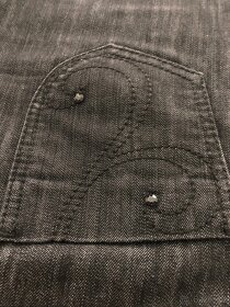 Značkové černé kalhoty s kamínky - 7