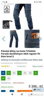 Kalhoty kevlarové Trilobite, úplně nové nenošené ,vel 38/30 - 7