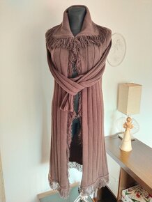 Dámský dlouhý svetr, kardigan, vesta s třásněmi, vel. M/L - 7