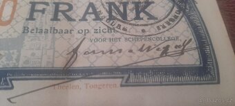 BELGICKÁ NOUZOVÁ BANKOVKA 10 FRANKŮ B 00077 TONGEREN UNC 191 - 7