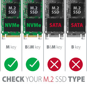 EXTERNÍ RÁMEČEK AXAGON, PRO M.2 NVMe SSD DISK - 7