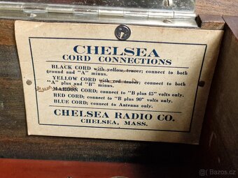 Starožitné rádio Chelsea Super-Five 5, USA, 1925, 5 lampovka - 7