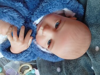 Realistická Reborn panenka Leví modrý medvidek - 7