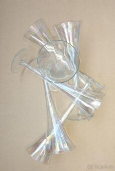 Staré sklenky na šampaňské 25 cm výška. - 7
