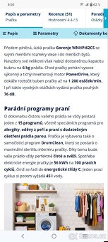 Pračka Gorenje Primary WNHPI62SCS bílá - 7