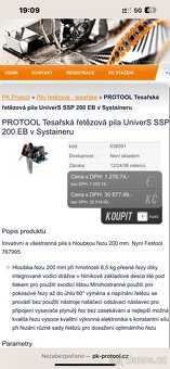 Tesařská řetězová pila protool SSP 200 EB + 5 dalších řetězů - 7