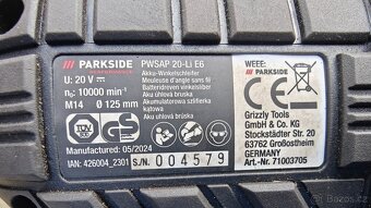 Aku úhlová bruska Parkside PWSAP 20Li - 7
