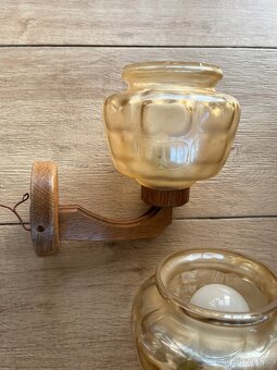 Dubový lustr, 2 nástěnné lampy - AKCE doprava - 7