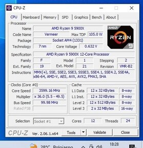 AMD Ryzen 9 5900X 12/24Core Socket AM4 Funkční,Záruka - 7